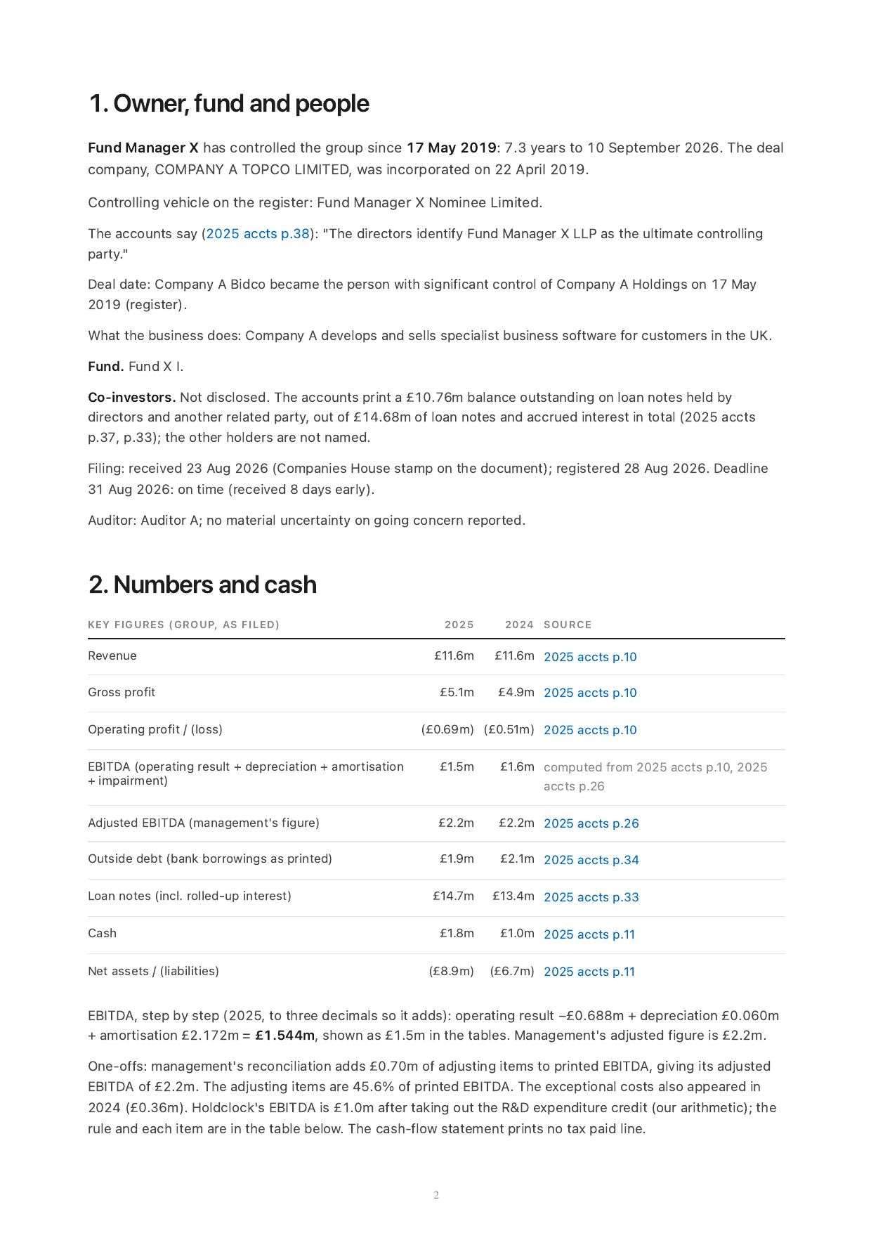 Sample report, page 2 of 5